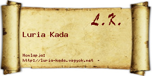 Luria Kada névjegykártya
